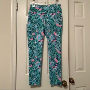 Lilly Pulitzer Luxletic Corso Pants Blue Horizon Par Fection Golf Size 4